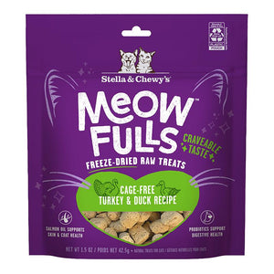 Stella & Chewy's Meowfulls Friandises lyophilisées à la dinde et au canard pour chat