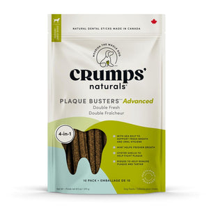 Crumps' Naturals Plaque Busters Advanced Double Fresh Dental Sticks Dog Treats