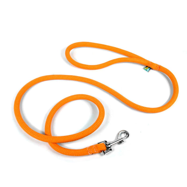 Yellow Dog Design Rolled Round Braided Rope Dog Leash, Light Orange