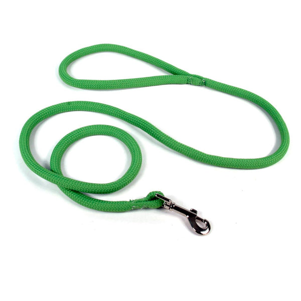 Yellow Dog Design Rolled Round Braided Rope Dog Leash, Spring Green