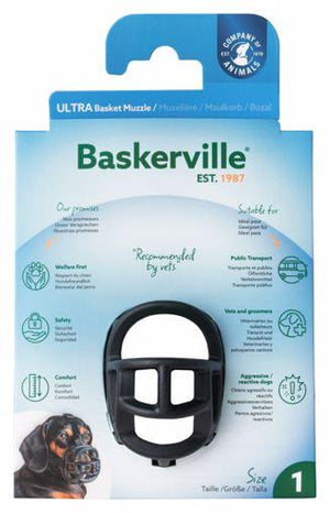 Baskerville Ultra Basket Dog Muzzle, Black