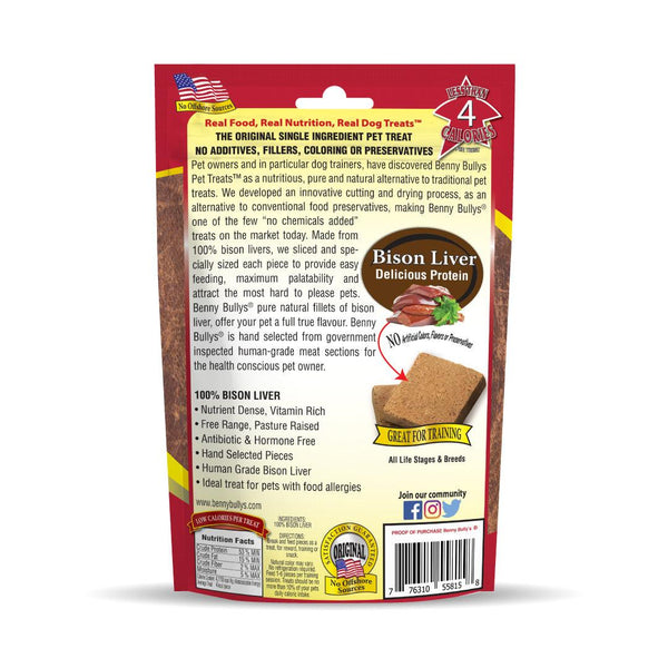 Benny Bully's Côtelettes de foie de bison déshydratées pour chien