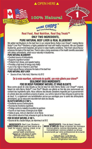 Benny Bully's Smart Pack Mini Chops Beef Liver & Blueberry Dog Treats
