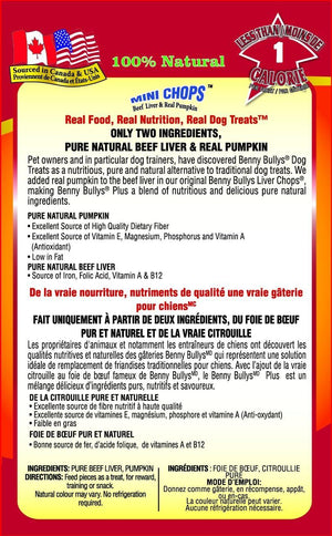 Benny Bully's Smart Pack Mini Chops Beef Liver & Pumpkin Dog Treats
