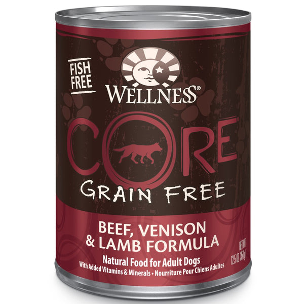 Wellness CORE Pate Grain-Free Beef, Venison & Lamb Formula Wet Dog Food Can
