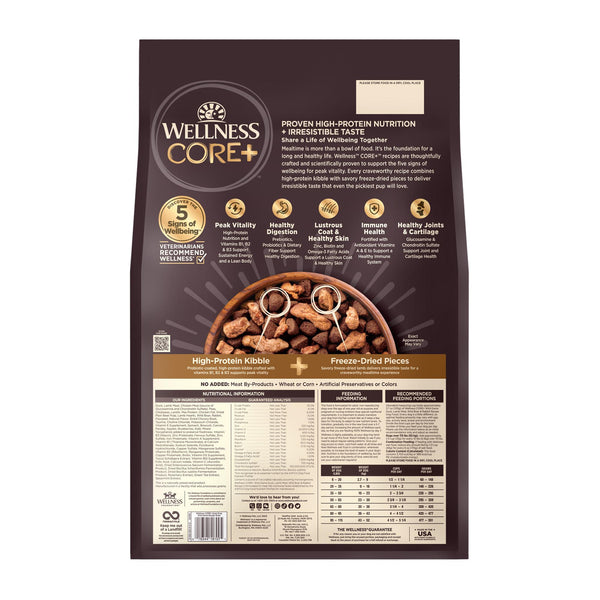 Wellness CORE+ Wild Game Duck, Lamb, Wild Boar & Rabbit Grain-Free Freeze-Dried Pieces Dry Dog Food