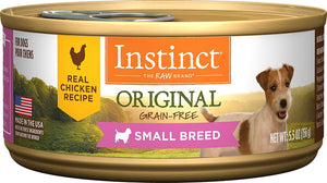 Instinct Original Petite Race Recette au Poulet Véritable Sans céréales Nourriture humide naturelle en conserve pour chiens