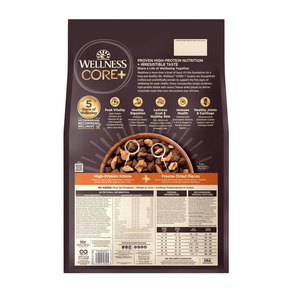 Wellness CORE+ Original Turkey & Chicken Grain-Free Freeze-Dried Pieces Dry Dog Food