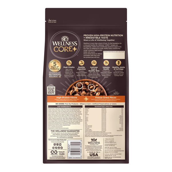 Wellness CORE+ Original Turkey & Chicken Grain-Free Freeze-Dried Pieces Dry Dog Food