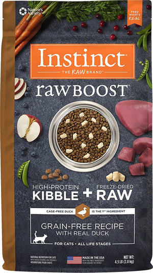 Instinct Raw Boost Grain-Free Recipe with Real Duck Dry Cat Food, 4.5-lb