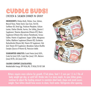 BFF Kitten Chicken & Salmon Cuddle Buds! Dinner in Gravy Wet Cat Food Can