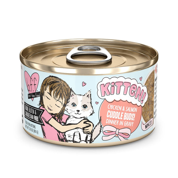 BFF Kitten Chicken & Salmon Cuddle Buds! Dinner in Gravy Wet Cat Food Can
