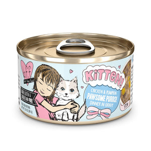 BFF Kitten Chicken & Pumpkin Pawsome Purrs! Dinner in Gravy Wet Cat Food Can