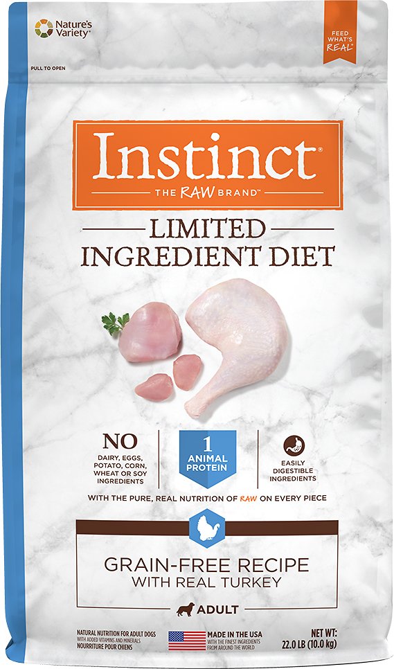 Instinct Recette Sans Céréales à Ingrédients Limités avec Dinde Réelle Croquettes pour chien