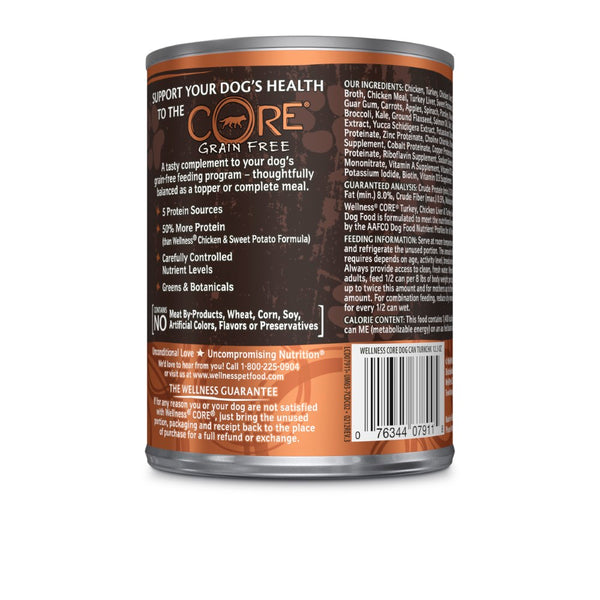 Wellness CORE Pate Grain-Free Turkey, Chicken Liver & Turkey Liver Formula Wet Dog Food Can