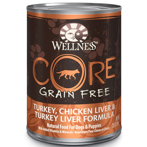 Wellness CORE Pate Grain-Free Turkey, Chicken Liver & Turkey Liver Formula Wet Dog Food Can