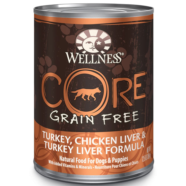 Wellness CORE Pate Grain-Free Turkey, Chicken Liver & Turkey Liver Formula Wet Dog Food Can