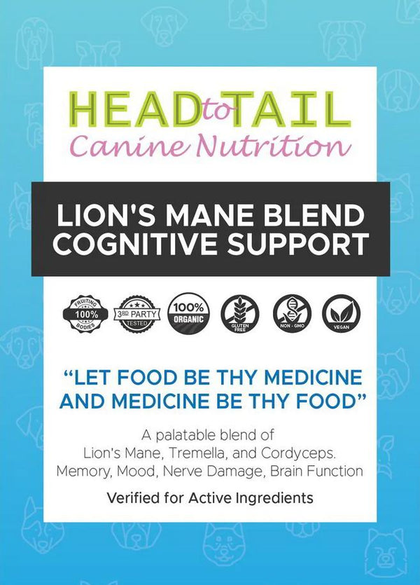 Head to Tail Canine Nutrition Lion's Mane Blend Cognitive Support Dog Supplement