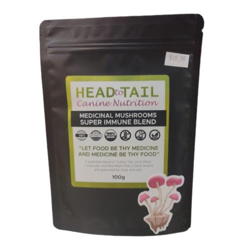 Head to Tail Canine Nutrition Mélange Super Immunité Champignons médicinaux complément pour chiens