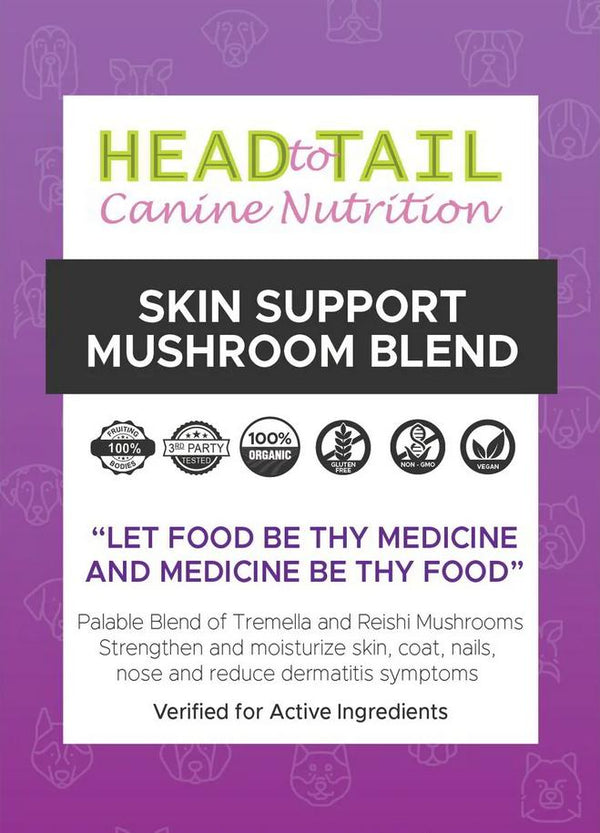 Head to Tail Canine Nutrition Mélange Champignons soutien cutané complément pour chiens