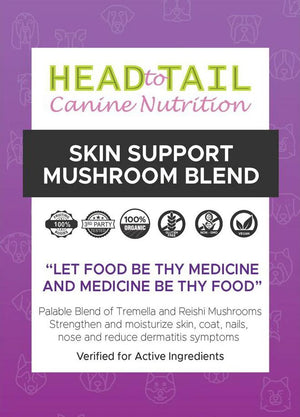 Head to Tail Canine Nutrition Skin Support Mushroom Blend Dog Supplement