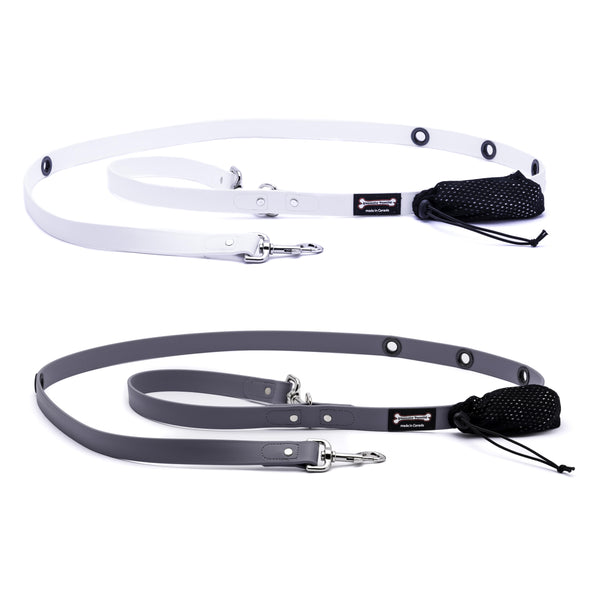 Smoochy Poochy Polyvinyl Hands-Free Dog Leash, Slate