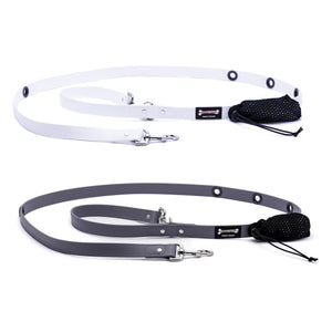 Smoochy Poochy Polyvinyl Hands-Free Dog Leash, Slate