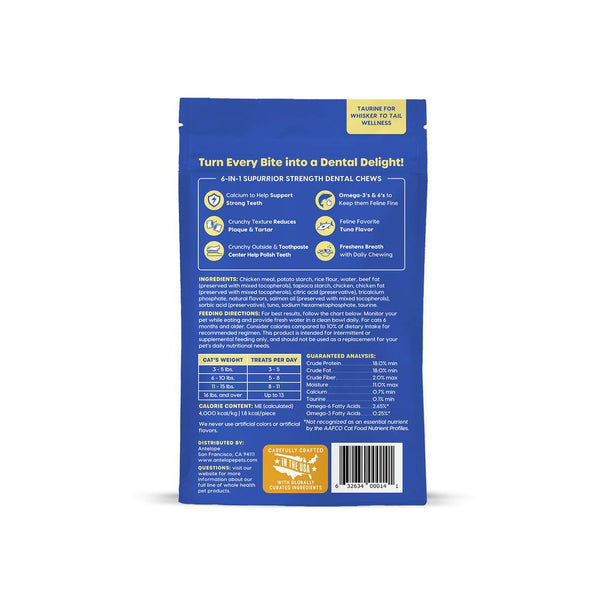 Ark Naturals Kiss Me-Ow Strengthening Tuna Dental Chews Cat Treats