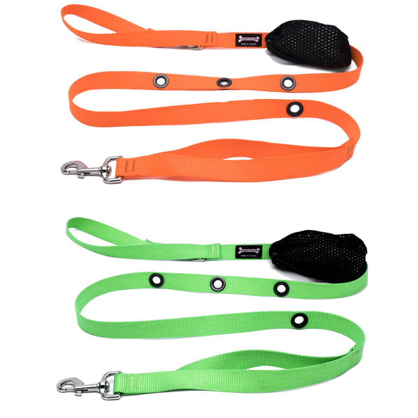 Smoochy Poochy Nylon Hands-Free Dog Leash, Apple
