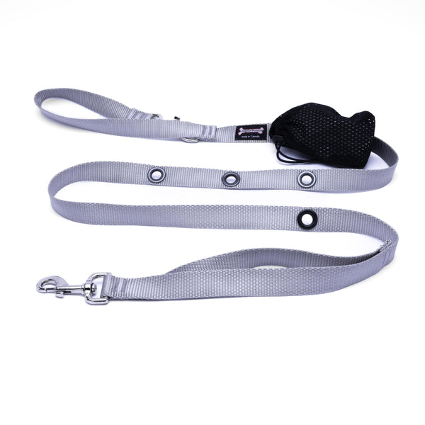 Smoochy Poochy Laisse mains libres en nylon pour chiens, Argent