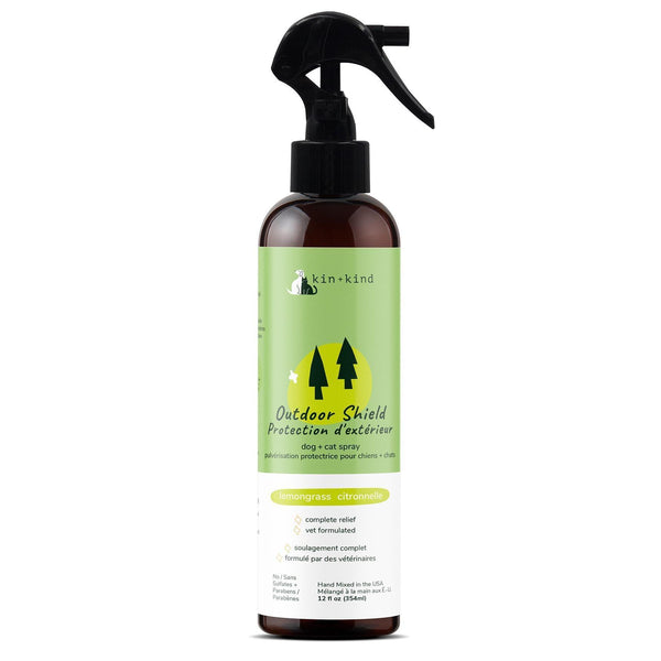 kin+kind Outdoor Shield Natural Lemon Scentgrass Spray for Pets