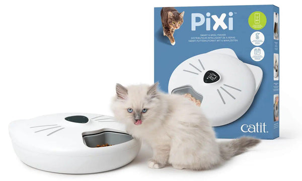 Catit PIXI Smart Distributeur automatique de nourriture pour chat 6 repas en acier inoxydable