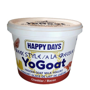 Happy Days YoGoat Friandises congelées au yaourt de lait de chèvre style grec Bacon & Cheddar