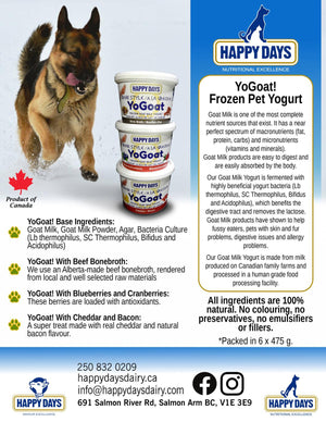 Happy Days YoGoat Friandises congelées au yaourt de lait de chèvre style grec Bouillon d’os