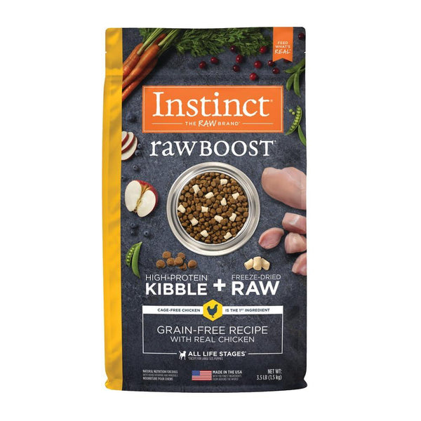 Instinct Raw Boost Recette sans céréales avec vrai poulet Croquettes pour chien
