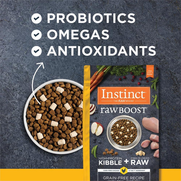 Instinct Raw Boost Recette sans céréales avec vrai poulet Croquettes pour chien