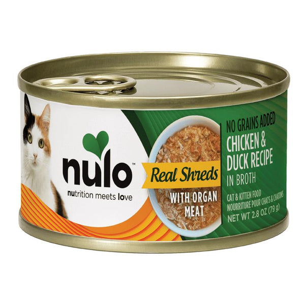 Nulo Real Shreds with Organ Meat Chicken & Duck in Broth Wet Cat Food Can