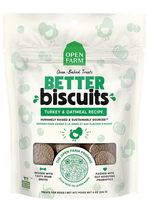 Open Farm Better Biscuits Friandises pour chiens recette dinde et flocons d’avoine