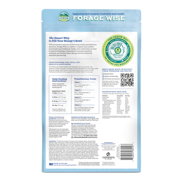 Oxbow Forage Wise Adult Rabbit Food