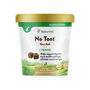 NaturVet No Toot Gas Aid Plus Fennel Soft Chews Dog Supplement, 70-count