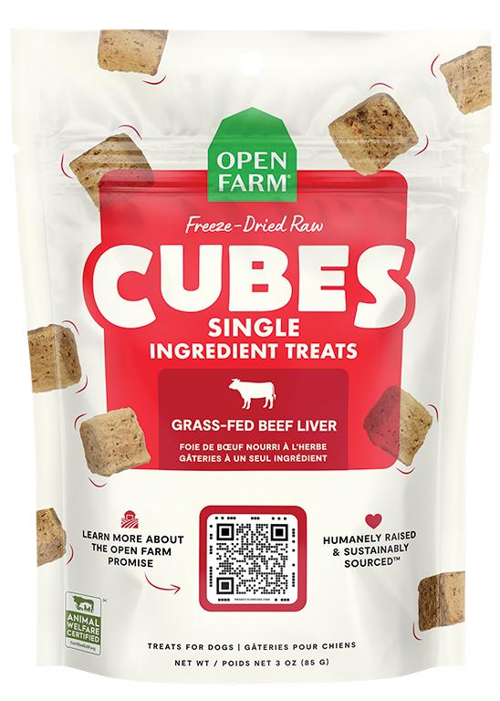 Open Farm Single Ingredient Cubes Beef Liver Freeze-Dried Raw Dog Treats