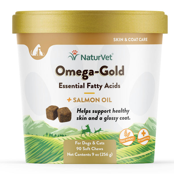 NaturVet Omega-Gold Plus Salmon Oil Soft Chews Dog & Cat Supplement