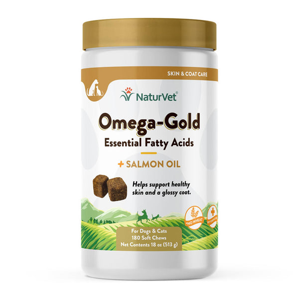 NaturVet Omega-Gold Plus Salmon Oil Soft Chews Dog & Cat Supplement
