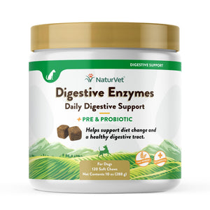 NaturVet Digestive Enzymes Plus Probiotic Soft Chews Dog Supplement