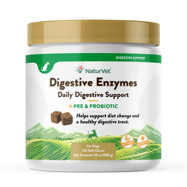 NaturVet Digestive Enzymes Plus Probiotic Soft Chews Dog Supplement