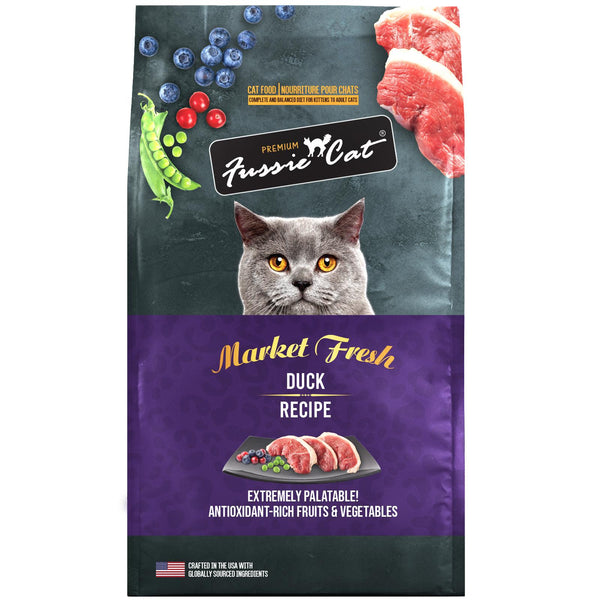 Fussie Cat Market Recette fraîche au canard Croquettes sèches pour chats