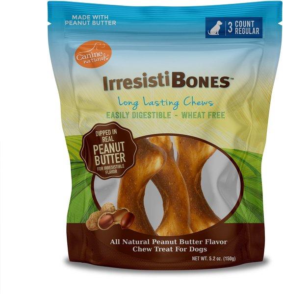 Canine Naturals IrresistiBones Peanut Butter Dog Treats, 4.5-in