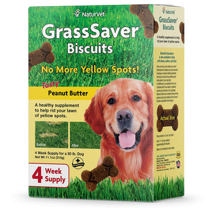 NaturVet GrassSaver No More Yellow Spots! Tasty Peanut Butter Biscuits Dog Supplement
