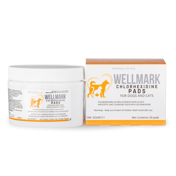 Wellmark Lingettes à la chlorhexidine pour chiens et chats