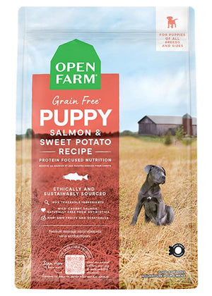 Open Farm Croquettes sans céréales pour chiots, recette saumon & patate douce
